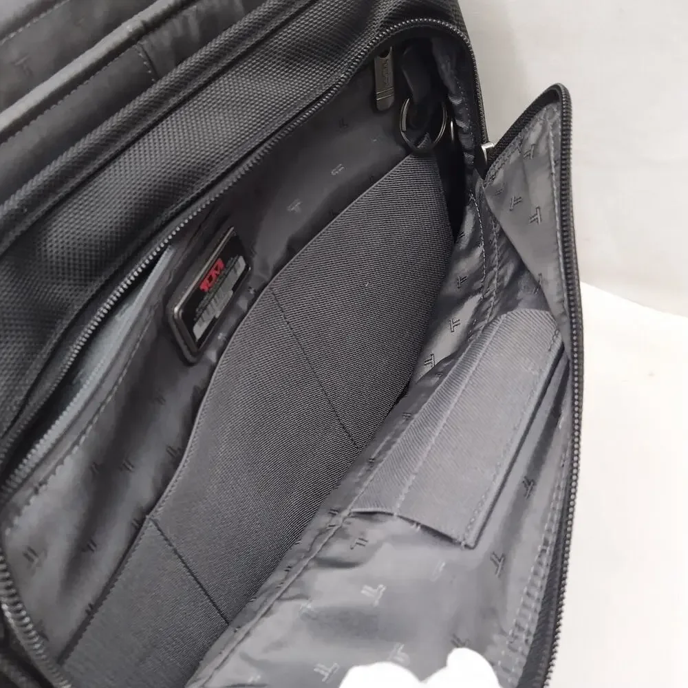 Tumi FXT Ballistic Black Nylon Pushlock Briefcase Messenger Laptop Bag